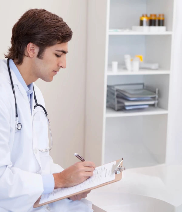 liberty male doctor writing clipboard prescription drugs