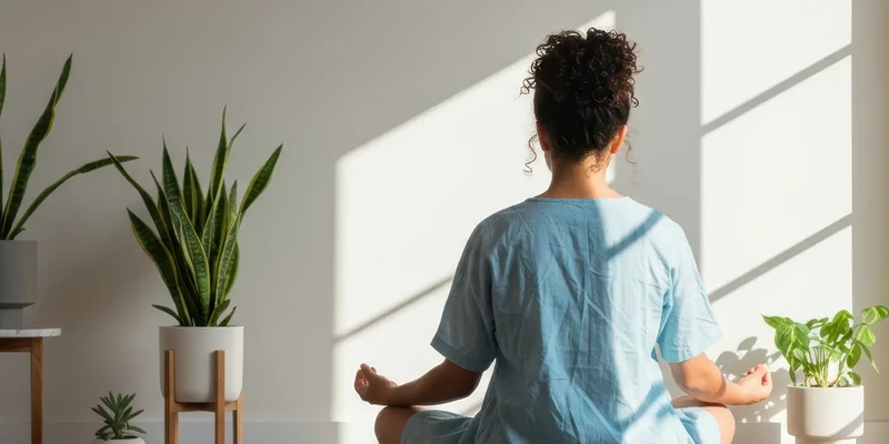 liberty yoga woman meditating position