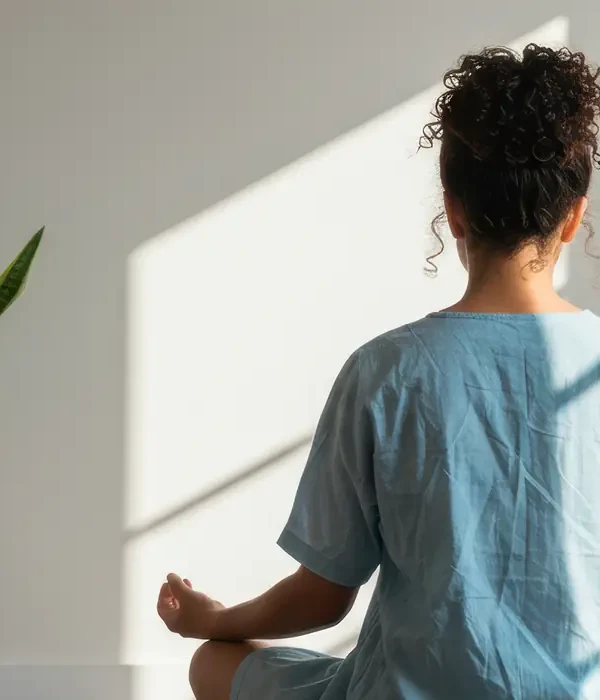 liberty yoga woman meditating position