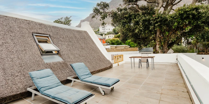 Outdoor terrace at Liberty Home Rehab in Cape Town, designed as a calm and restorative space that supports mental wellness, relaxation, and emotional balance during Mental Wellness Month.