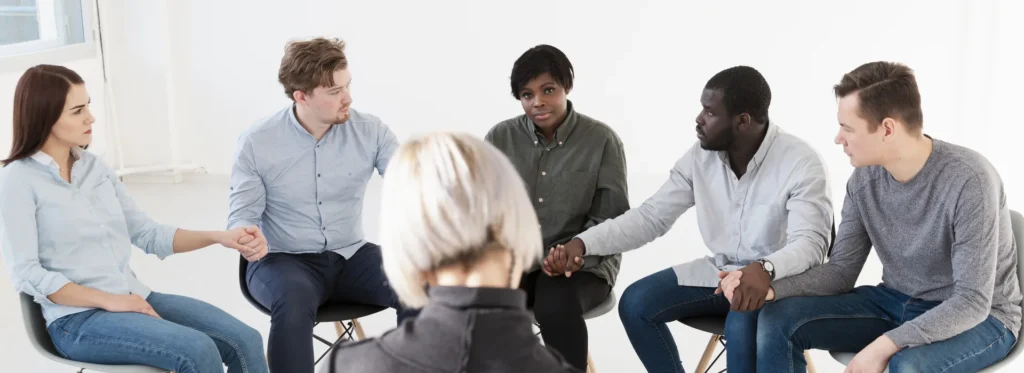 Support group for alcohol addiction.