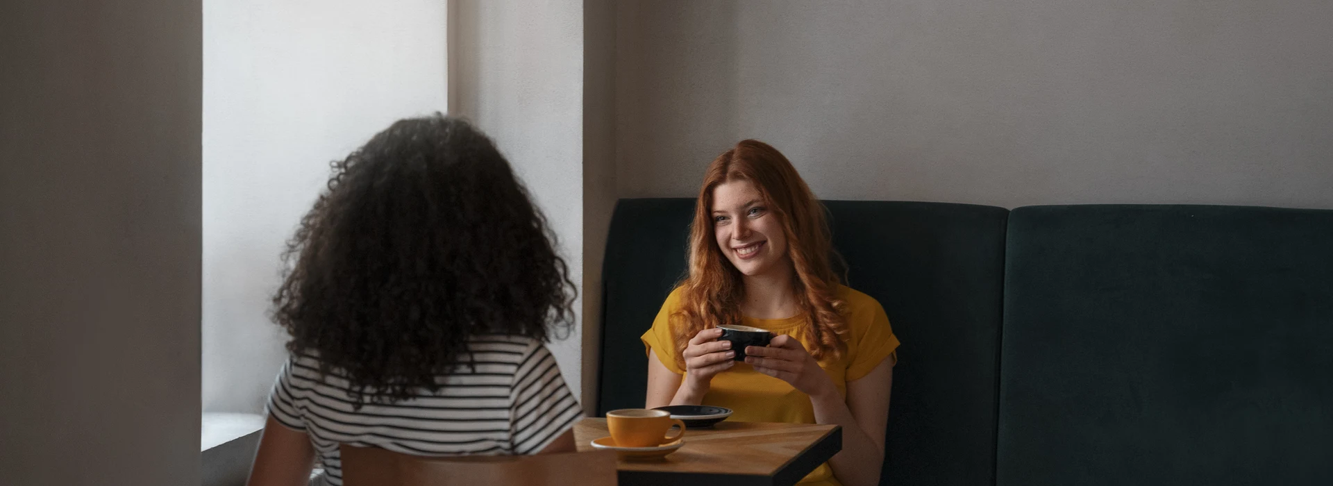 SEO Template 22 side view women drinking coffee banner